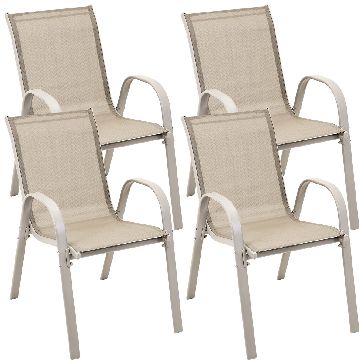 4x Krzesło ogrodowe FIESTA na balkon taras do ogrodu wygodne beżowe