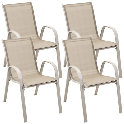 4x Krzesło ogrodowe FIESTA na balkon taras do ogrodu wygodne beżowe