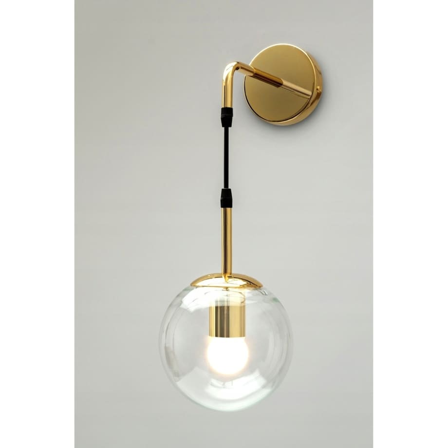 Lampa Ścienna Kinkiet Szklany Gold Glamour Gold