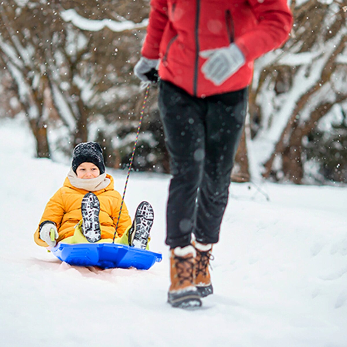 Sanki Bobslej Z Hamulcami Na Śnieg Hornet Ślizg Dla Dzieci Niebieskie