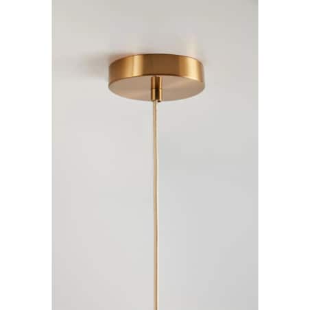 Lampa wisząca z lnu i bawełny, beżowa ze złotem, Vidson Ø50 cm