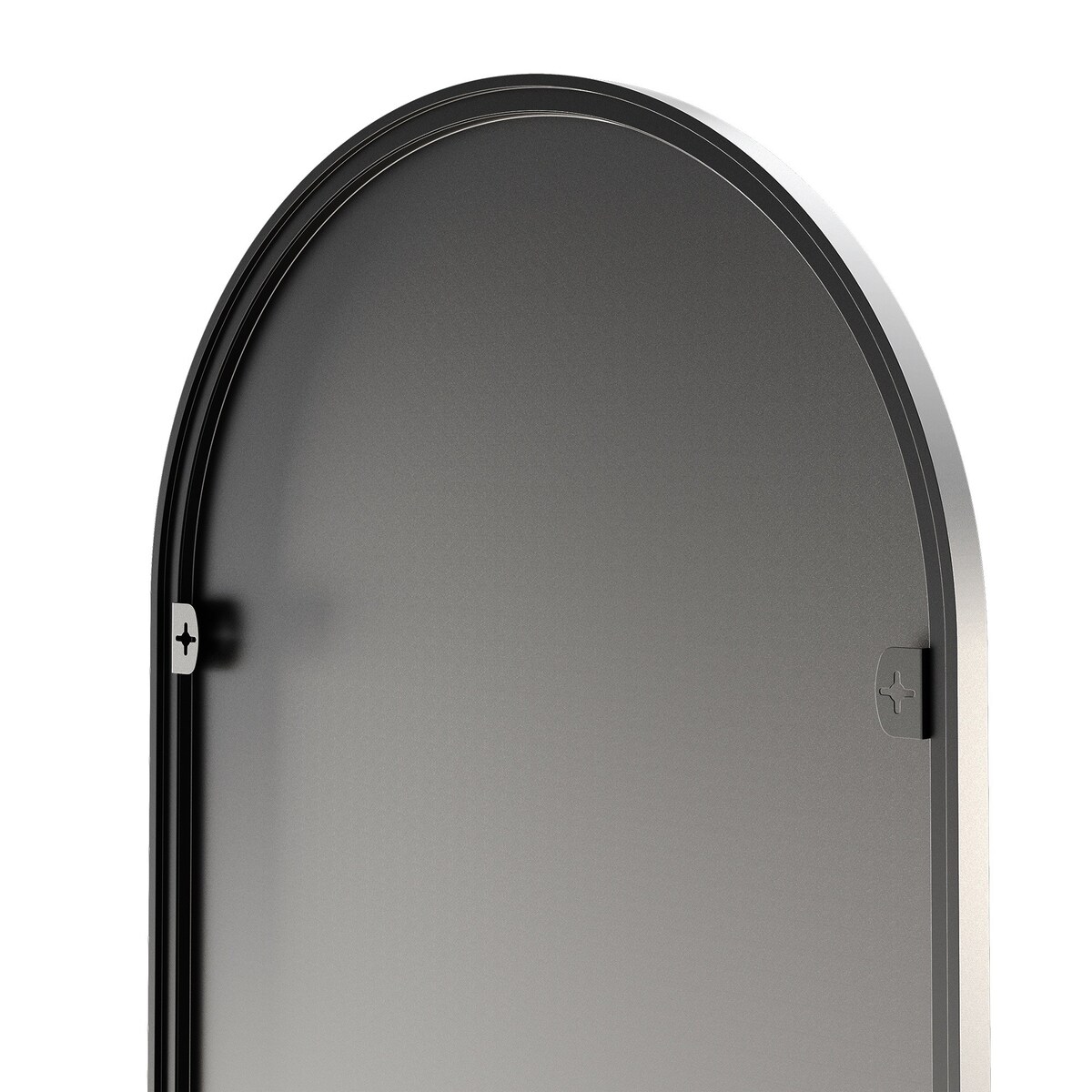 Lustro czarne w metalowej ramie półowalne 170x70 cm