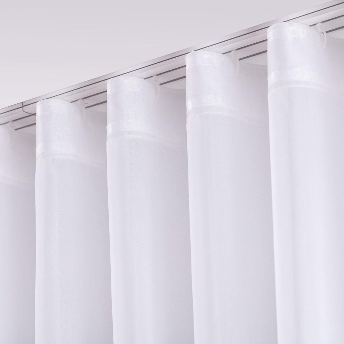 Firana na taśmie wave 300x265 biały