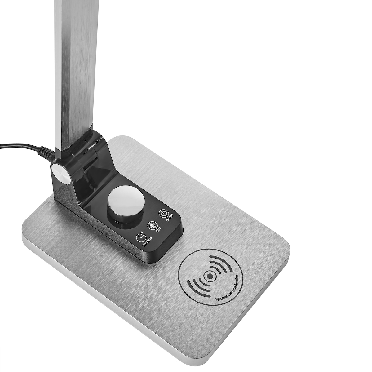 Lampa biurkowa LED ENIF Z ładowarką indukcyjną Srebrny
