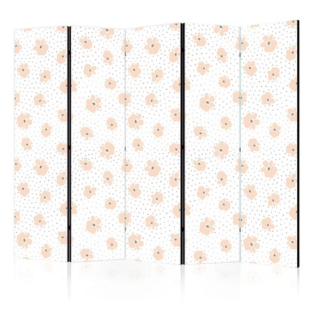 Parawan jednostronny Dla dzieci 225x172 cm 5-częściowy biały