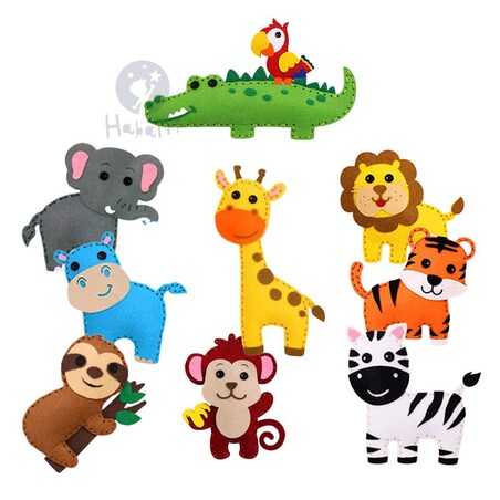 ZOO - filcowy zestaw do szycia DIY - 10 elementów