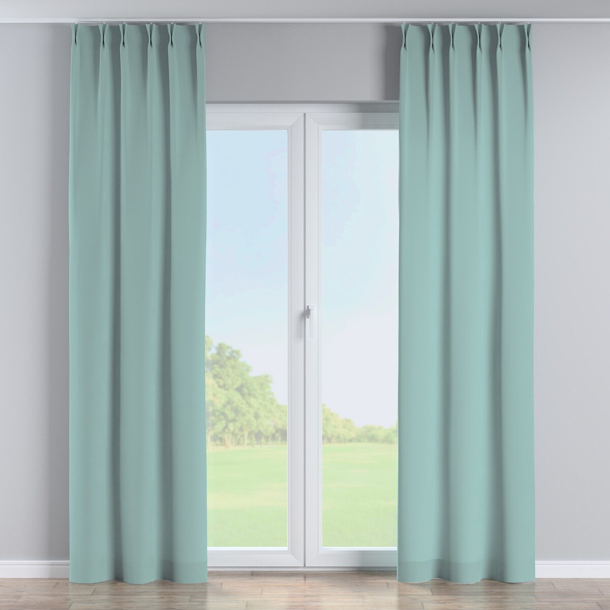 Zasłona na haczykach flex podwójnych 130x245 jasny turkus