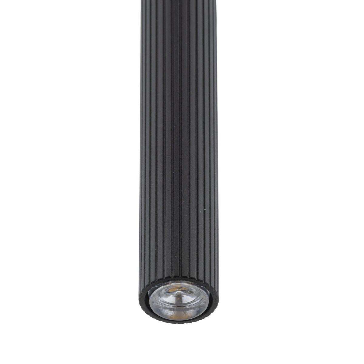 Lampa Wisząca Tk Lighting Ferro Czarna Ryflowana Metalowa Tuba Sopel Rurka 50Cm 1Xg9