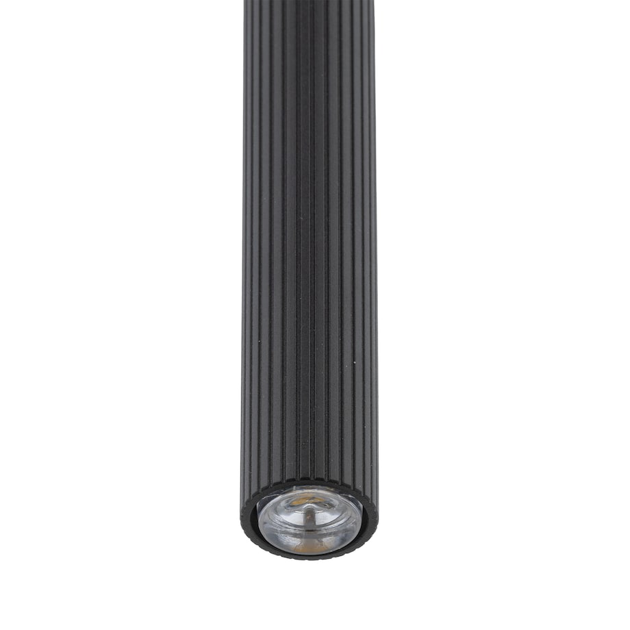 Lampa Wisząca Tk Lighting Ferro Czarna Ryflowana Metalowa Tuba Sopel Rurka 50Cm 1Xg9