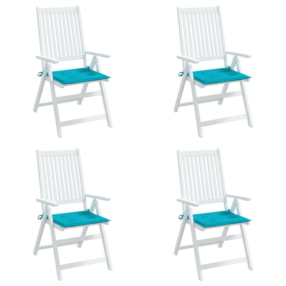 vidaXL Poduszki na krzesła ogrodowe, 4 szt., turkusowe, 50x50x3 cm