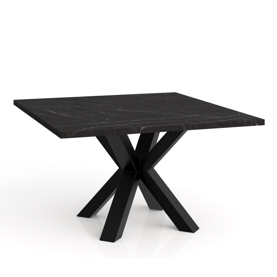 Stolik kawowy NEO kwadratowy 60x60 z metalową podstawą- marmur czarny