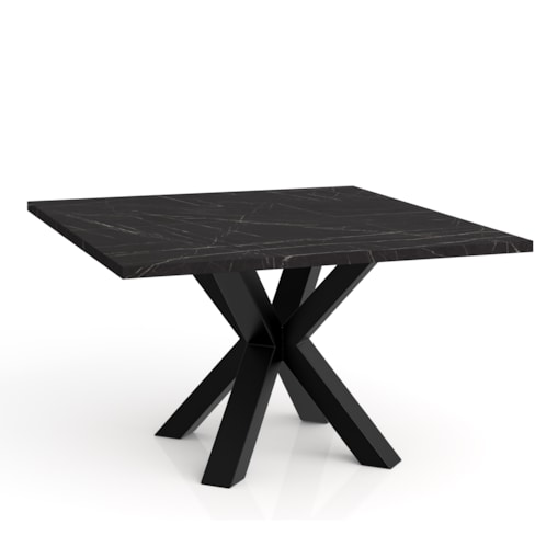 Stolik kawowy NEO kwadratowy 60x60 z metalową podstawą- marmur czarny