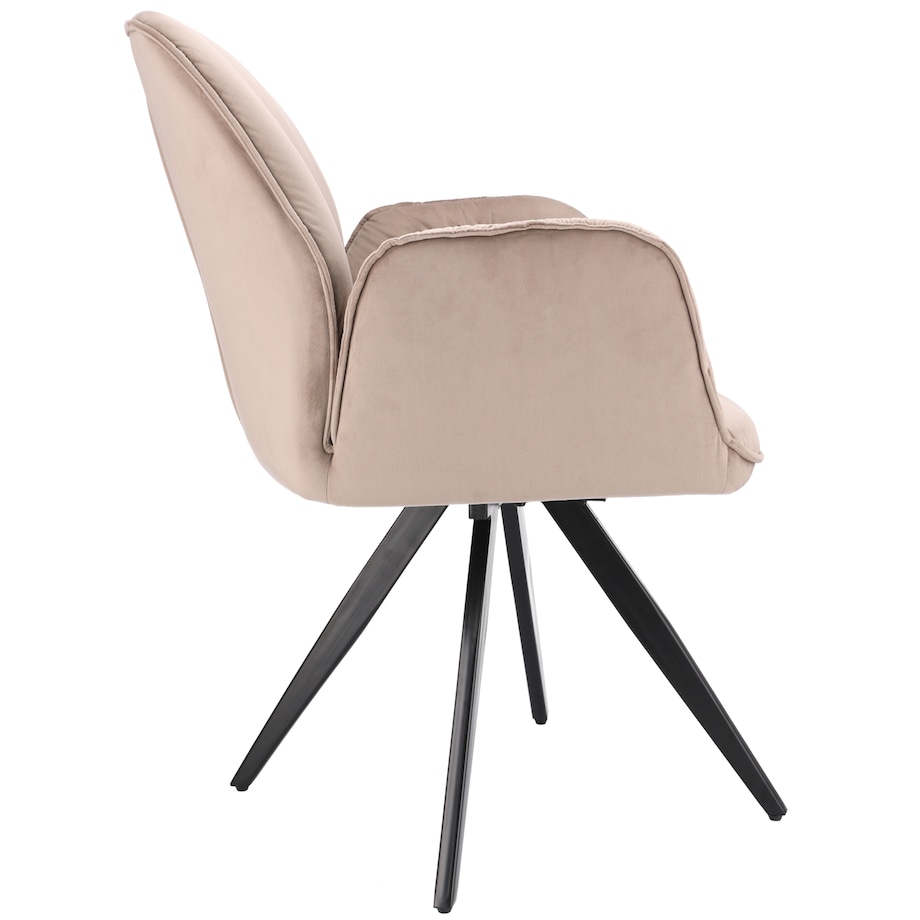 Krzesło welurowe obrotowe PERLA beżowe