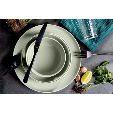 VICTO Elegancki komplet obiadowy 6-osobowy w kolorze beżowym, 24 el, KONSIMO