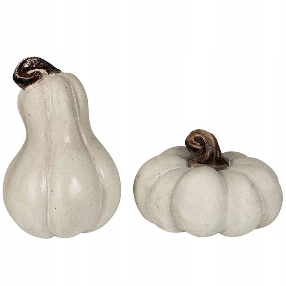 FIGURKA DYNIA OZDOBNA NA JESIEŃ HALLOWEEN DO DOMU OGRODU BIAŁA MAŁA 2 SZT.