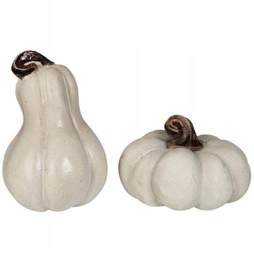 FIGURKA DYNIA OZDOBNA NA JESIEŃ HALLOWEEN DO DOMU OGRODU BIAŁA MAŁA 2 SZT.