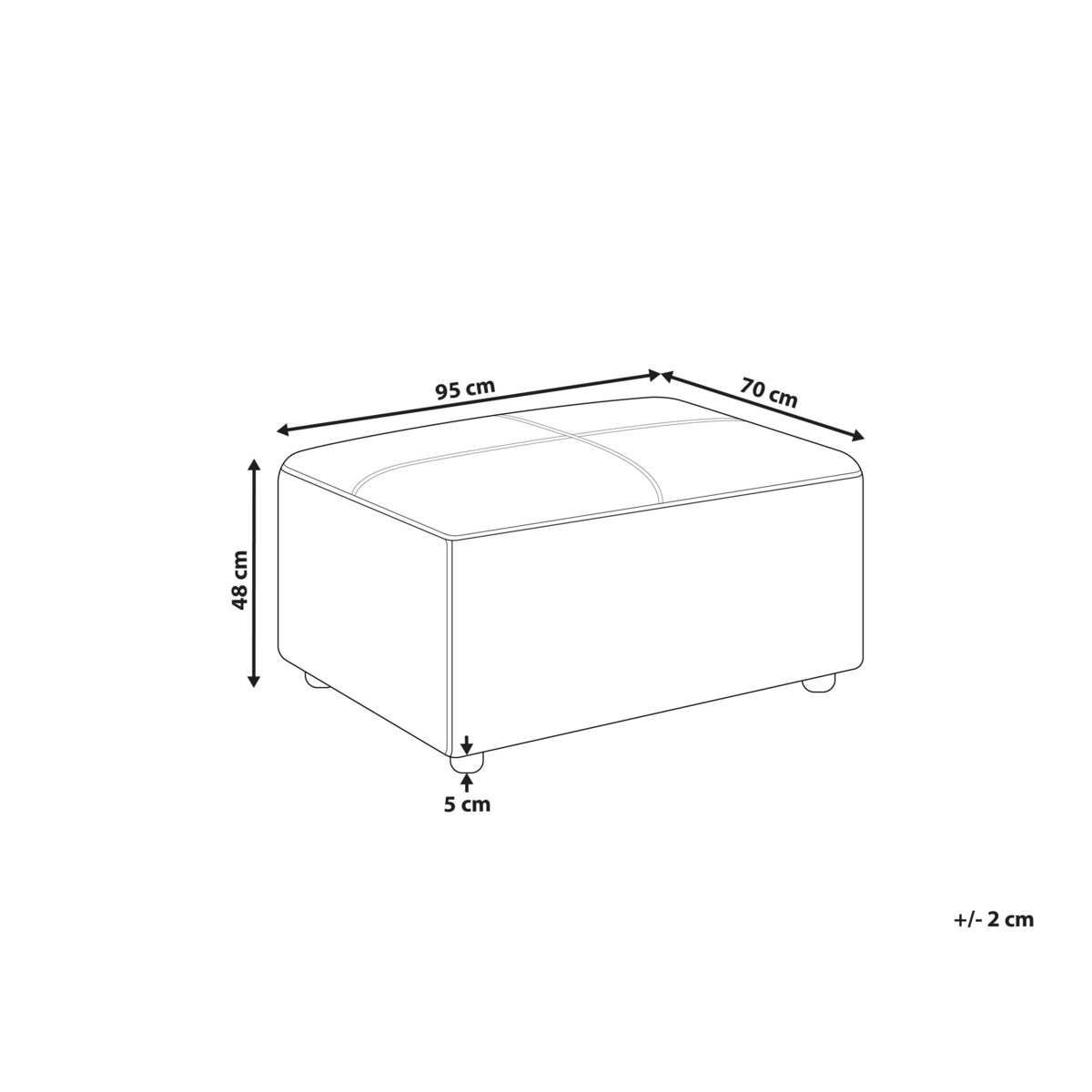 Otomana KOHLO Jasnobeżowy Tkanina
