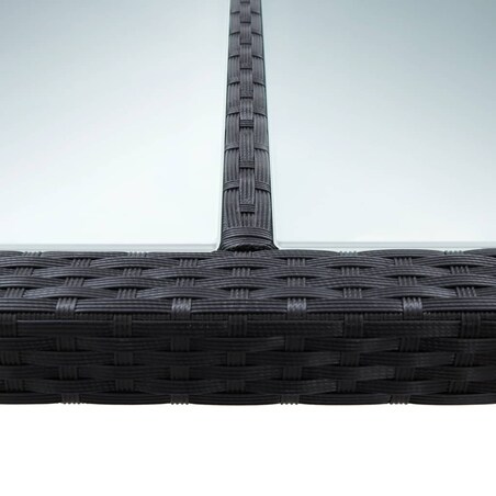 vidaXL Stół ogrodowy, czarny, 200x150x74 cm, polirattan