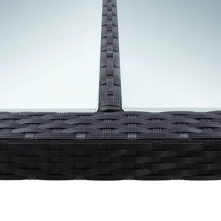 vidaXL Stół ogrodowy, czarny, 200x150x74 cm, polirattan