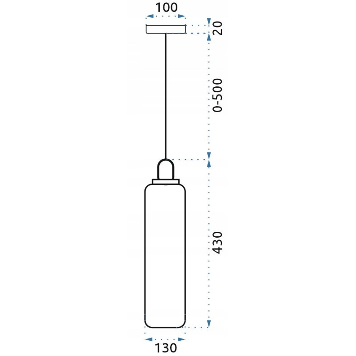 Lampa Wisząca Sufitowa Żyrandol E27 Szklana Tuba