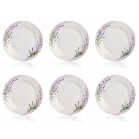 TALERZE DESEROWE LAWENDA 6 x 19 cm na ciasto desery jedzenie okrągły dekor