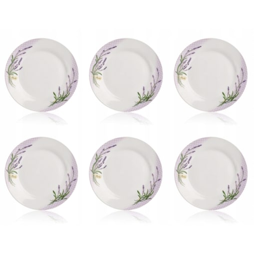 TALERZE DESEROWE LAWENDA 6 x 19 cm na ciasto desery jedzenie okrągły dekor