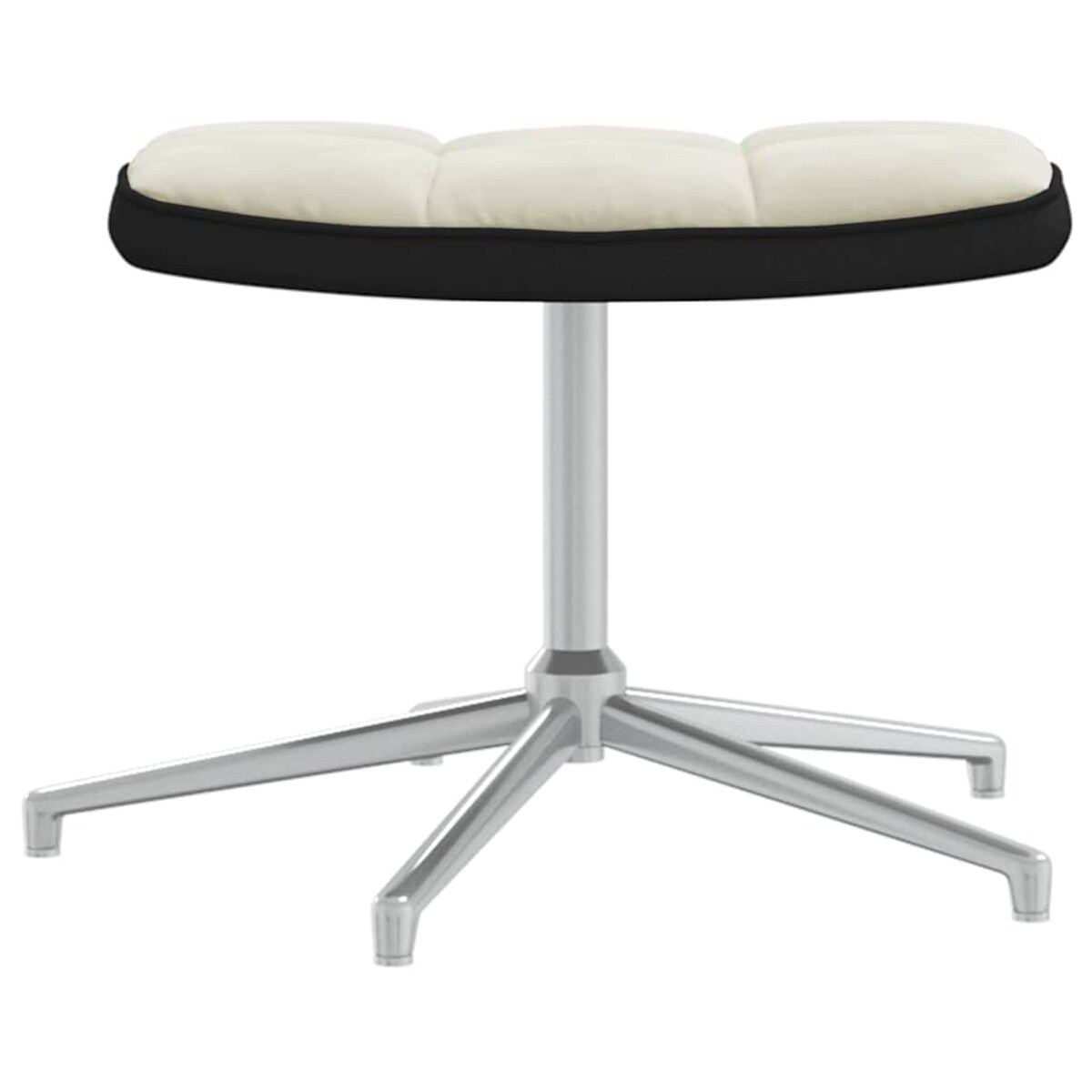 vidaXL Fotel z podnóżkiem, kremowy, aksamit i PVC