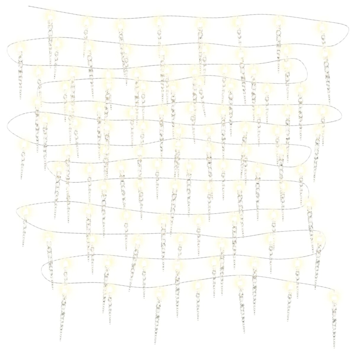 vidaXL Świąteczna lampa sopelkowa 100 diod LED Ciepła biel 10 m Akryl PVC