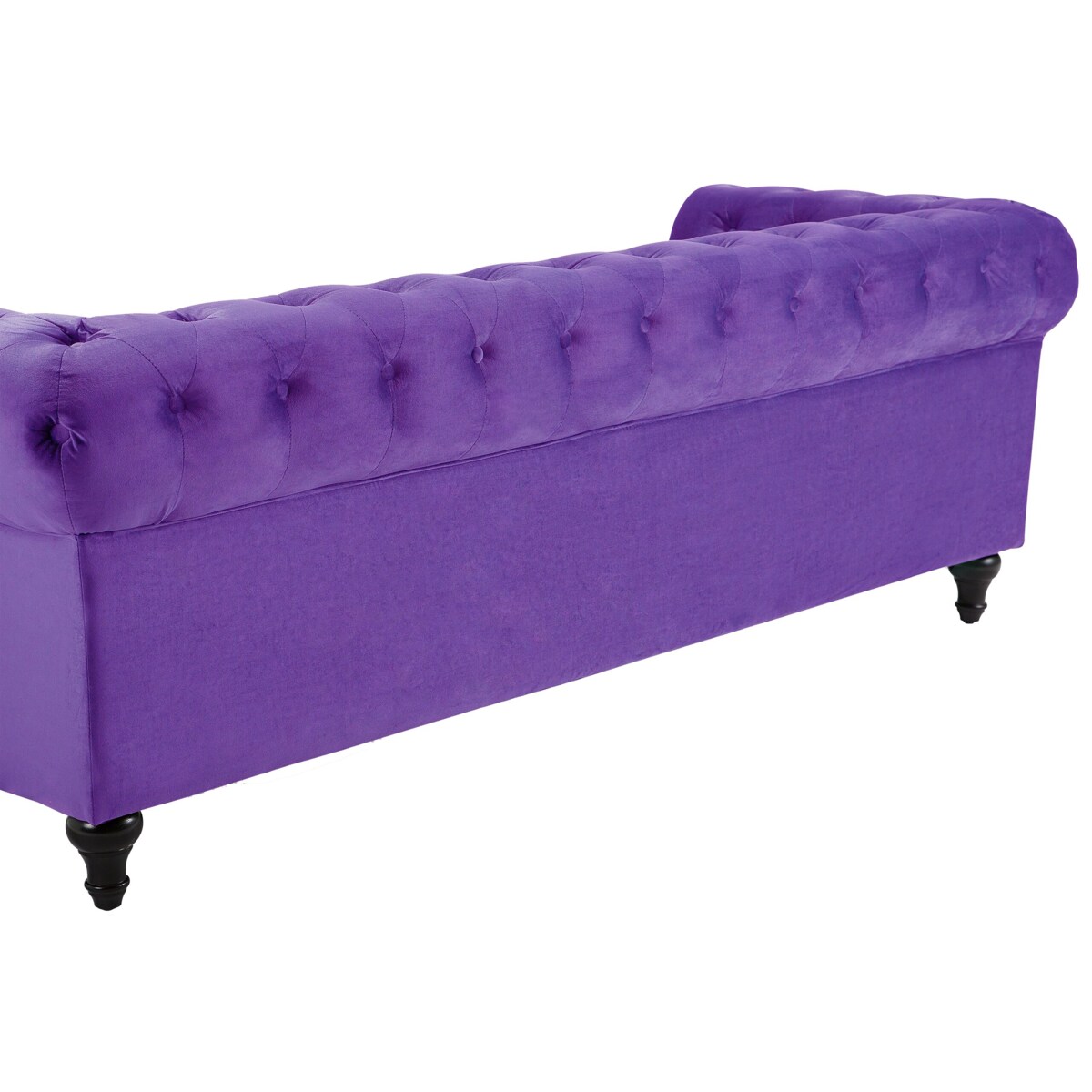 Sofa 3-osobowa welurowa fioletowa CHESTERFIELD