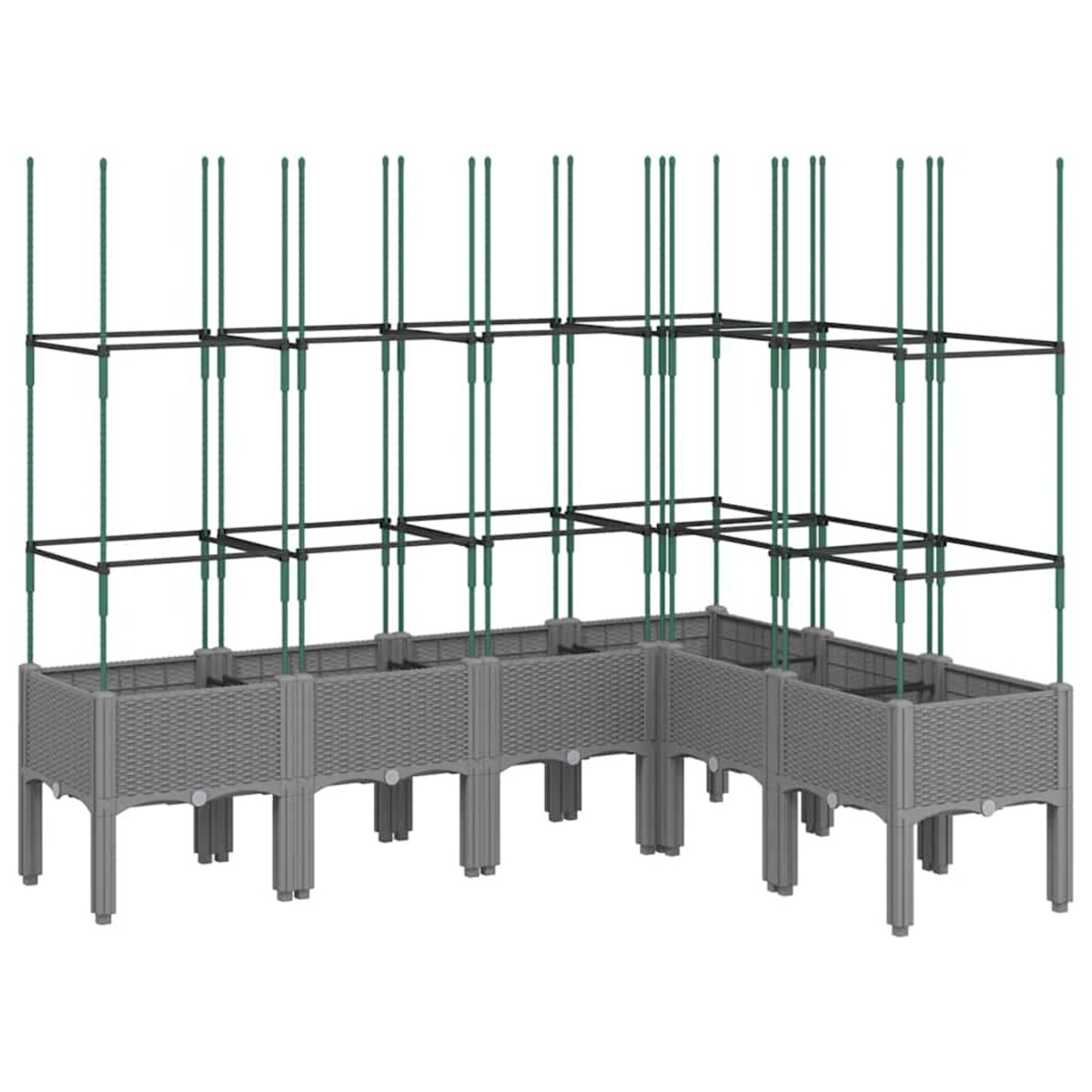 vidaXL Donica ogrodowa z kratką, jasnoszara, 160x120x142,5 cm, PP