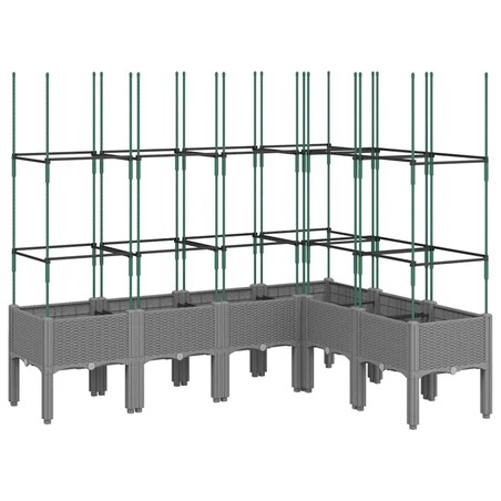 vidaXL Donica ogrodowa z kratką, jasnoszara, 160x120x142,5 cm, PP