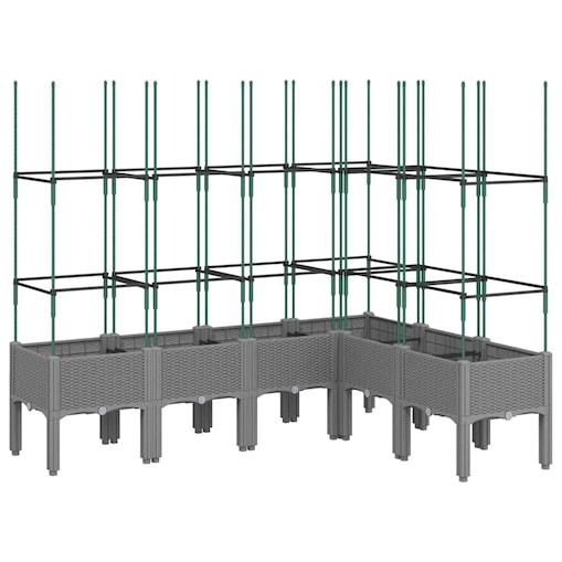 vidaXL Donica ogrodowa z kratką, jasnoszara, 160x120x142,5 cm, PP