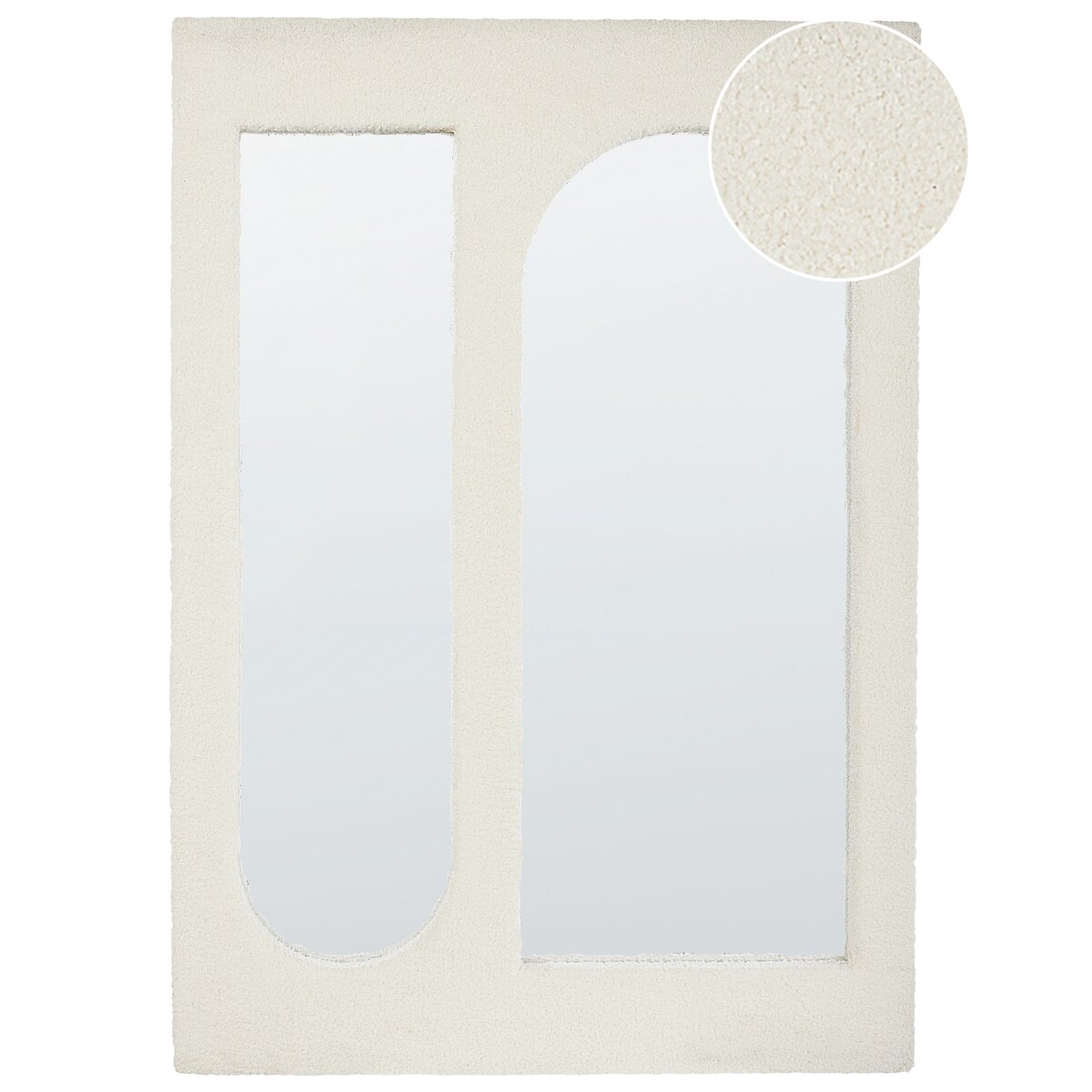 Lustro ścienne MARCIGNY 70 cm 100 cm Boucle Złamana biel