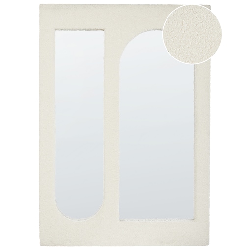 Lustro ścienne MARCIGNY 70 cm 100 cm Boucle Złamana biel