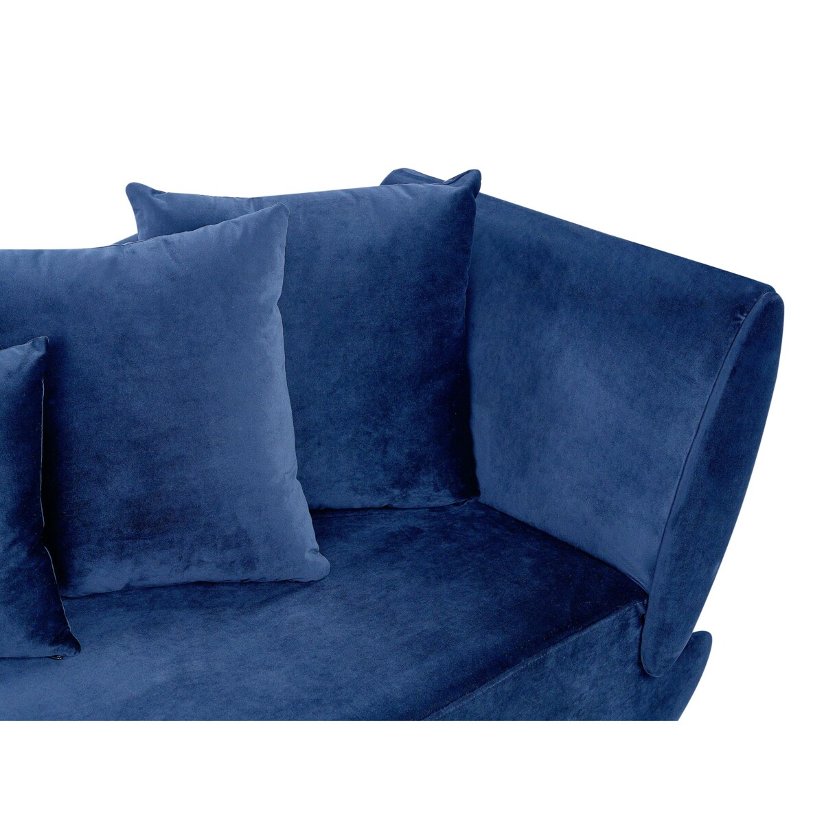 Szezlong welurowy z pojemnikiem prawostronny niebieski MERI II