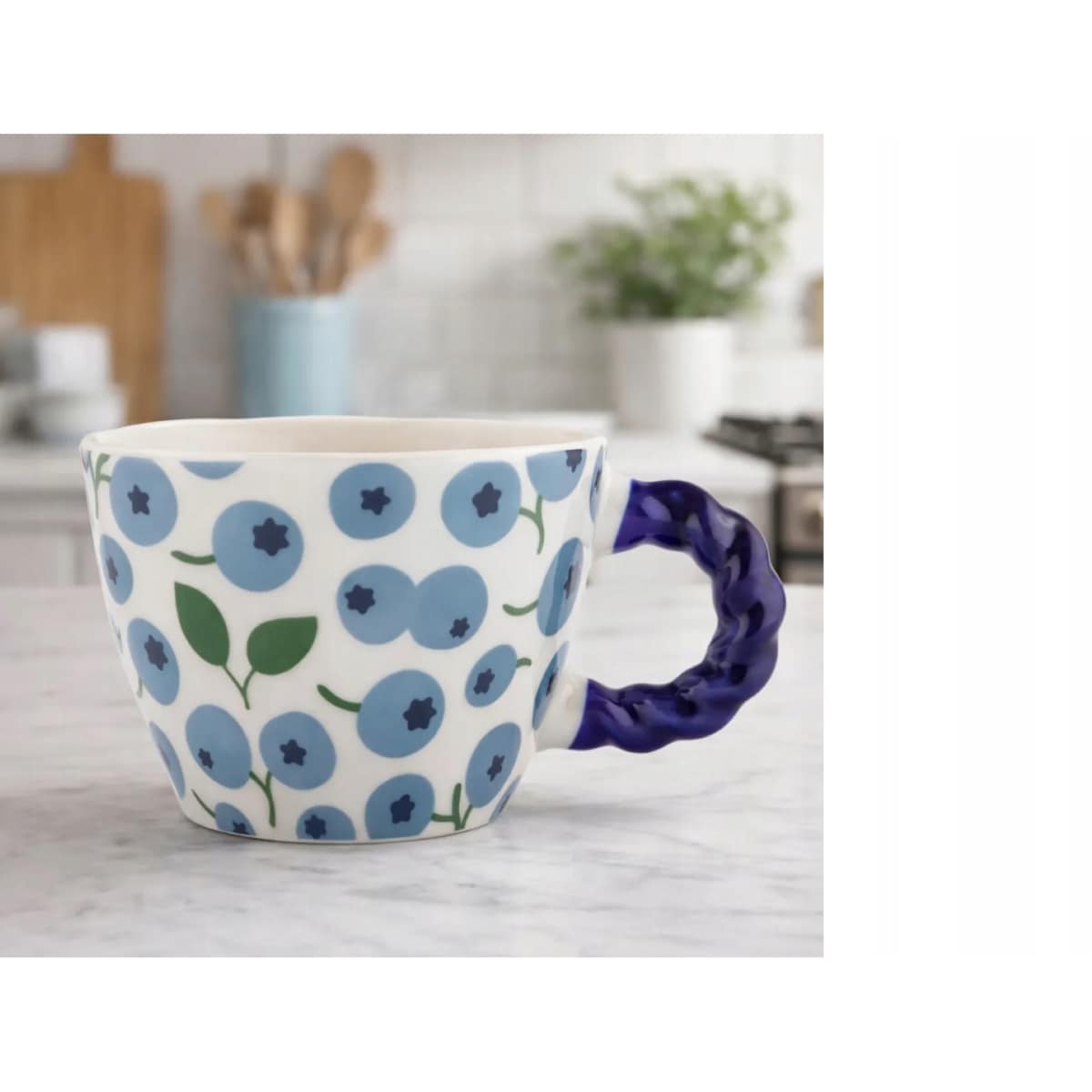 Filiżanki Porcelanowe 300 ml 2szt Kubki w Borówki Retro do Kawy Herbaty