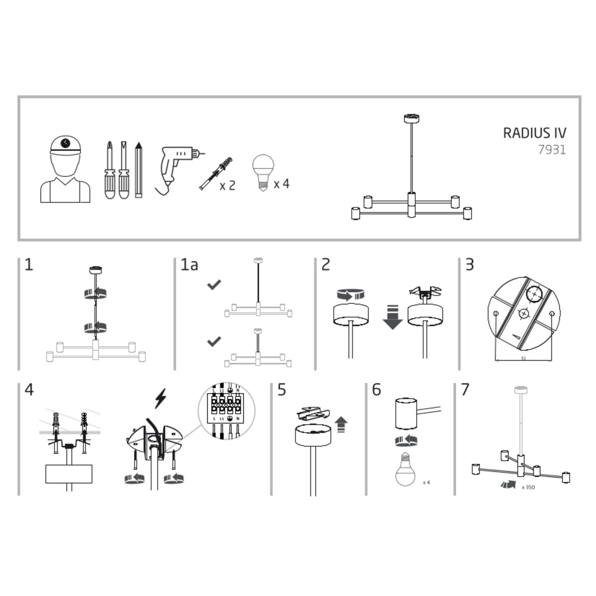 Lampa sufitowa 7931 RADIUS Czarny Nowodvorski