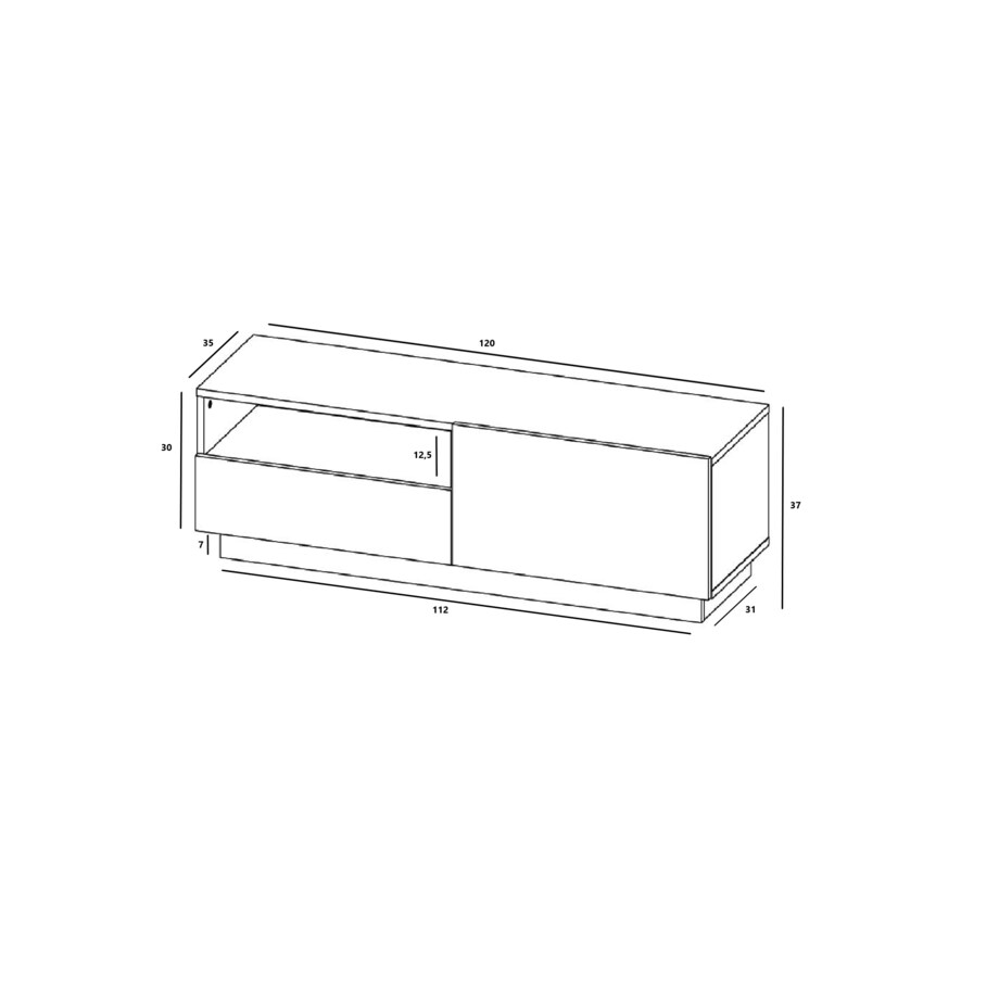 Szafka RTV Komoda Loft Kaszmir Mat stojąca / wisząca szuflada 120 cm