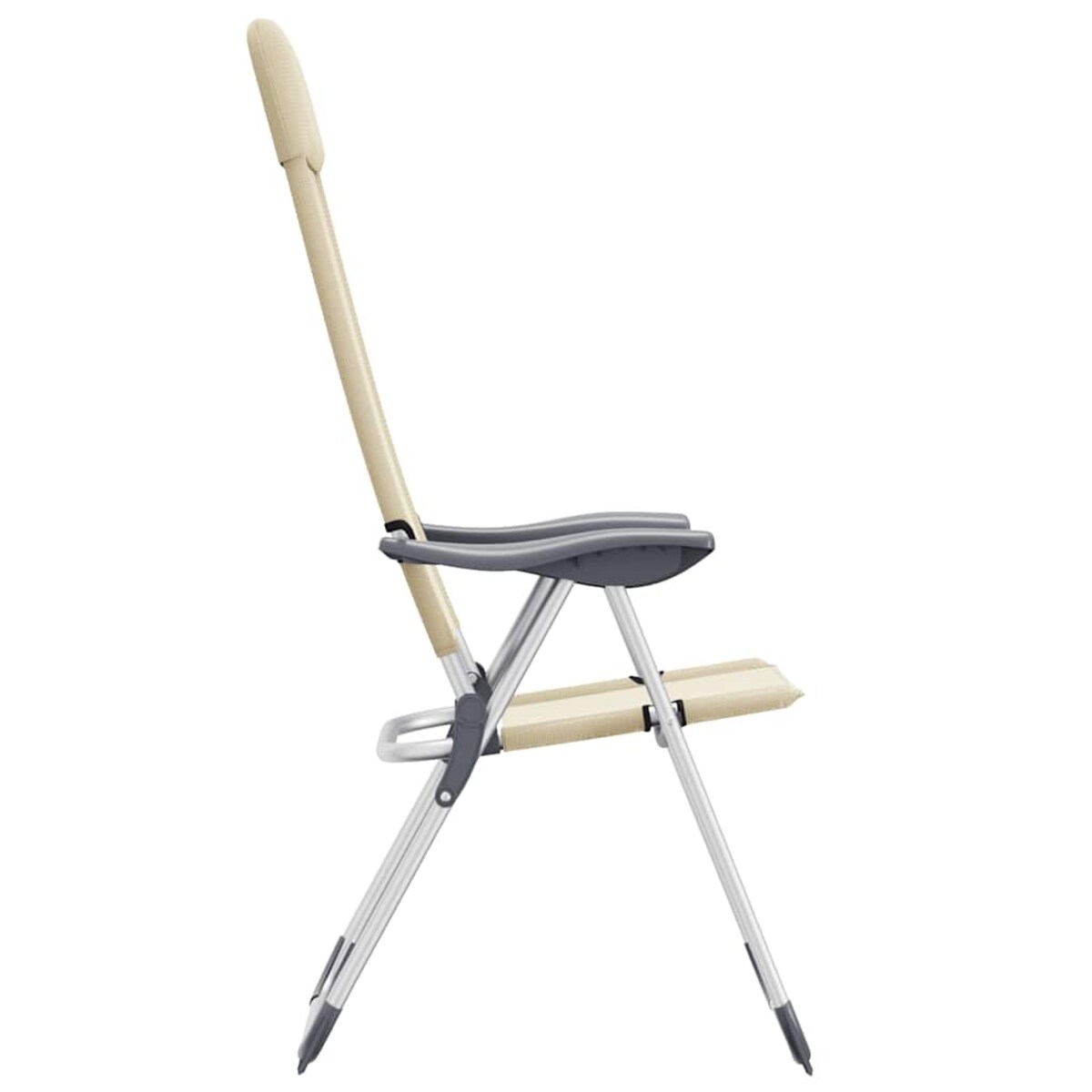 vidaXL Składane krzesła turystyczne, 2 szt., kremowe, aluminiowe