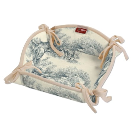 Koszyk, scenki rodzajowe w kolorze niebieskim na tle ecru, 20 x 20 cm, Avinon