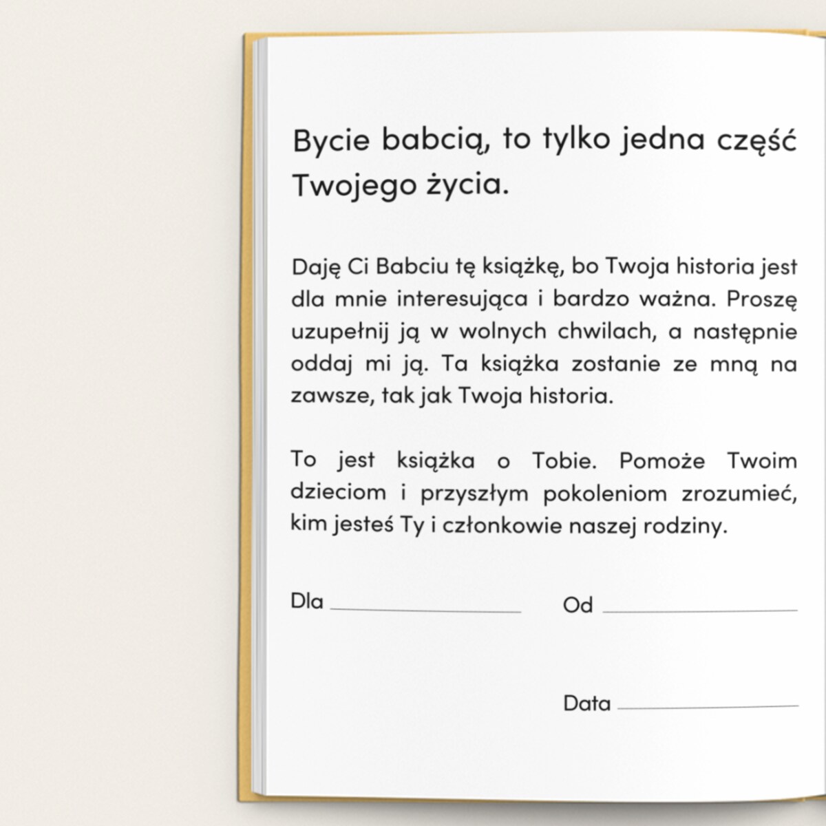 BABCIU chcę poznać Twoją historię - Książka na Pokolenia