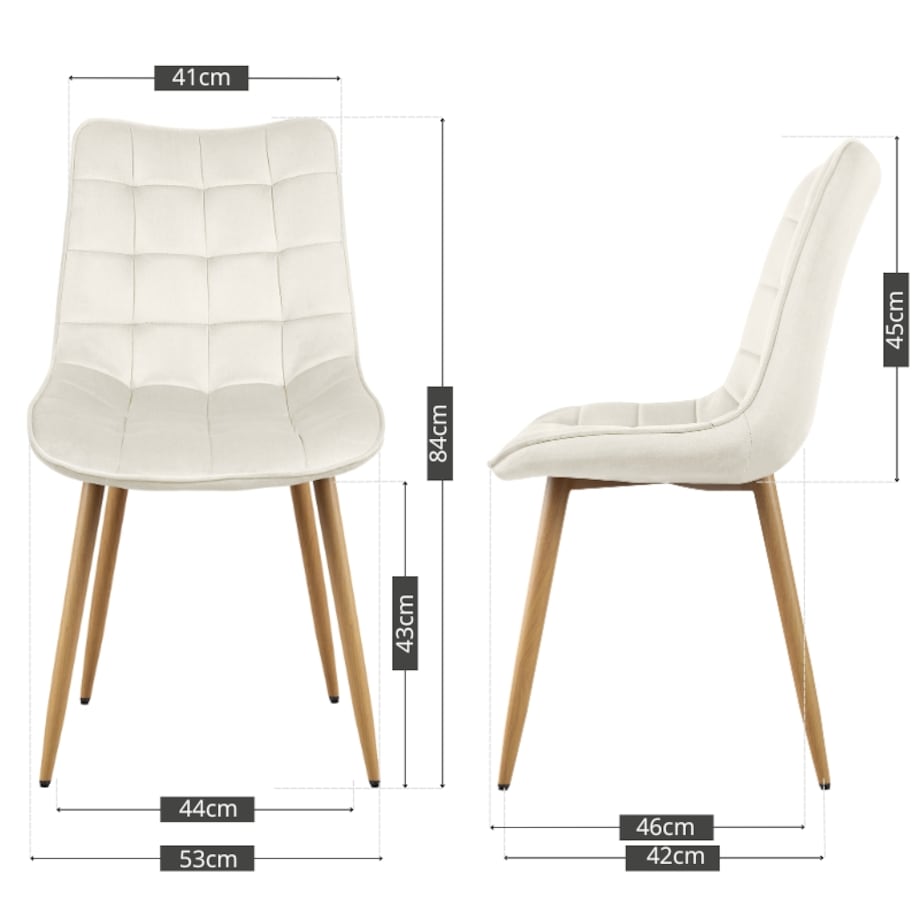 Krzesło tapicerowane do salonu jadalni pikowane welurowe beżowe