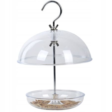 Transparentny Karmnik na ziarno wiszący Przeźroczysty 21,5 cm Okrągły