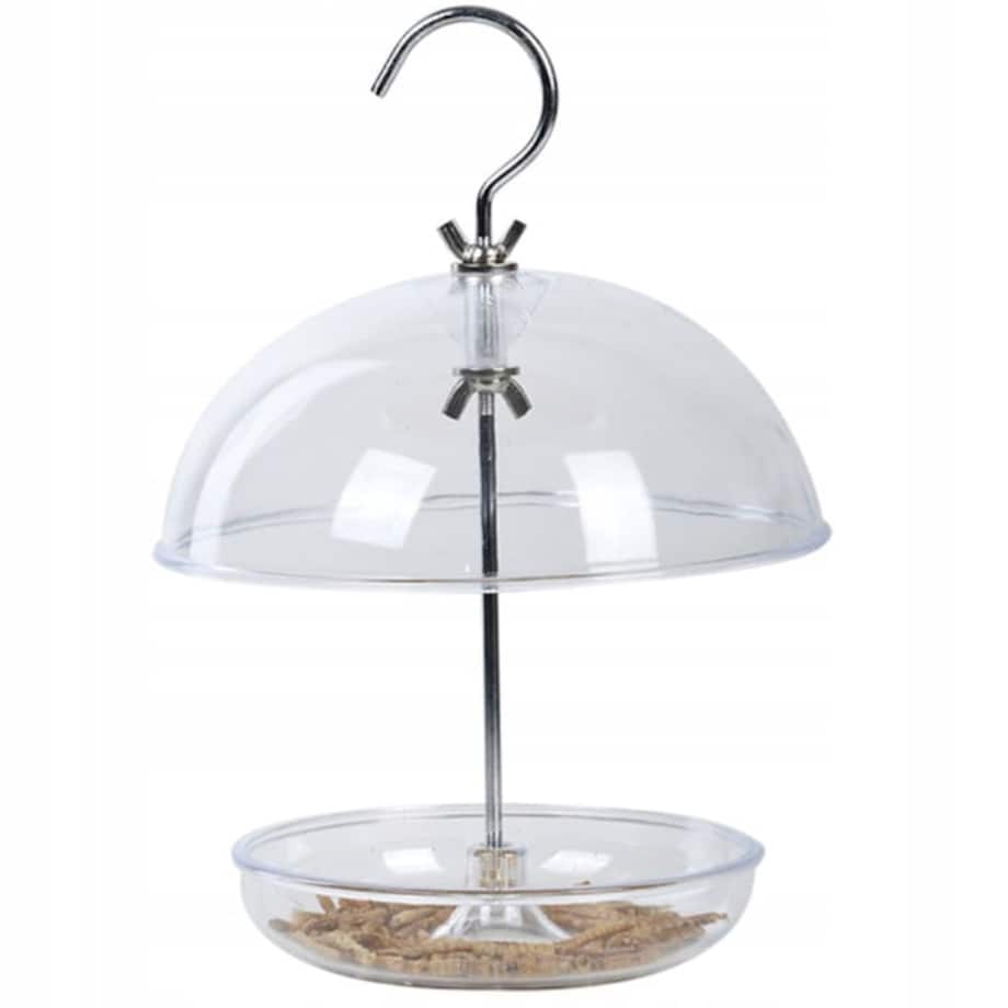 Transparentny Karmnik na ziarno wiszący Przeźroczysty 21,5 cm Okrągły