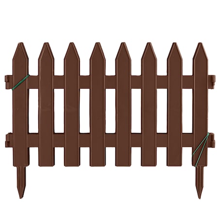 Płotek Ogrodowy 3,22 M Obrzeże Trawnikowe Palisada Brązowy