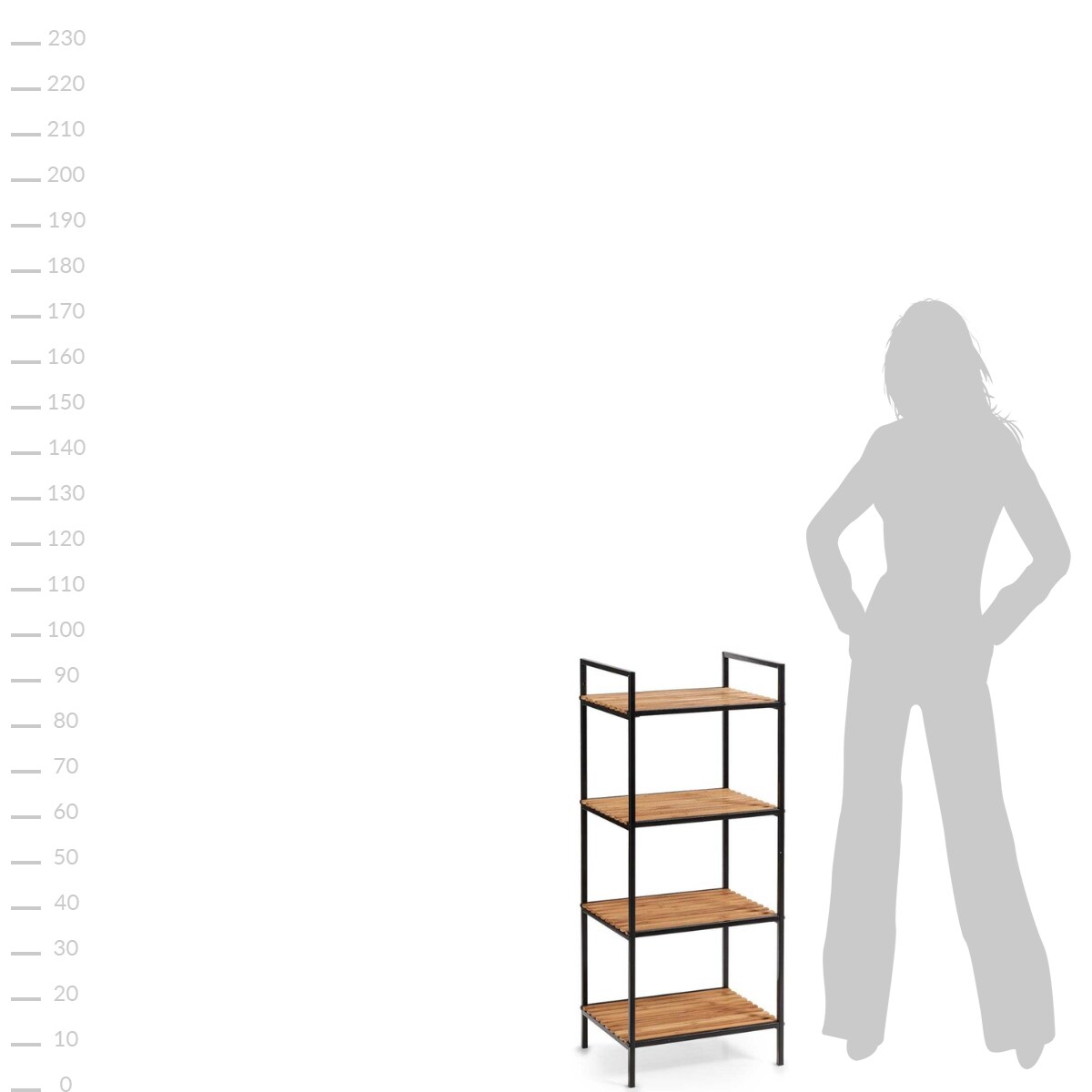 Regał łazienkowy 4 poziomowy, 95 x 39 x 33 cm