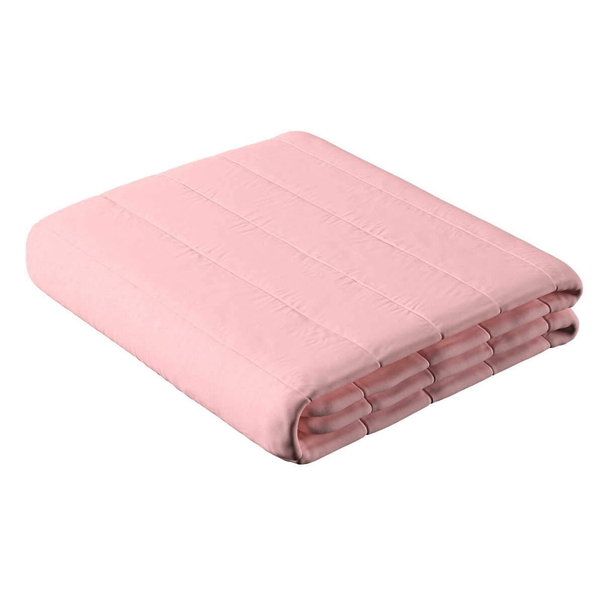 Narzuta pikowana w pasy 200x210 pastelowy róż