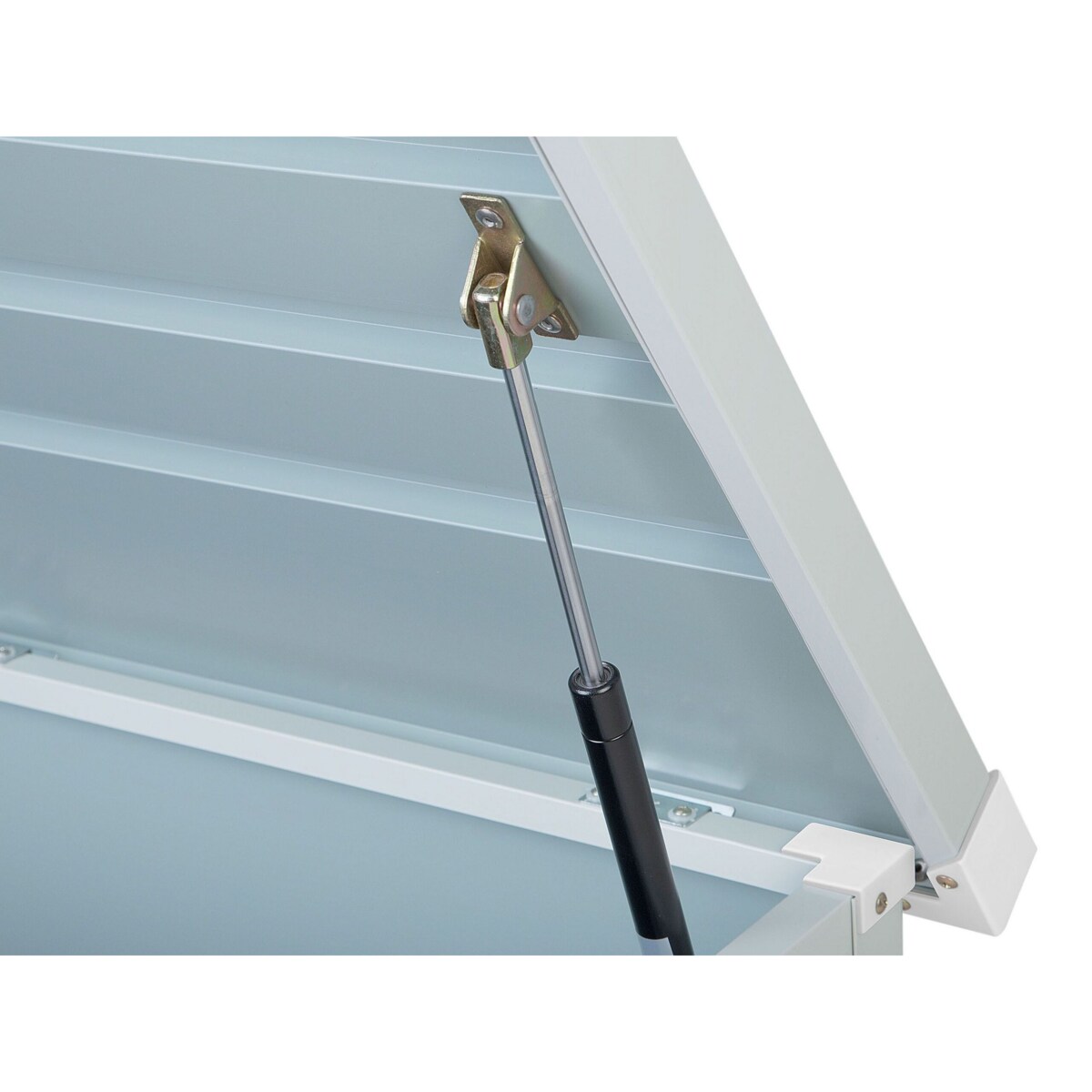 Skrzynia ogrodowa metalowa 400 l jasnoszara CEBROSA