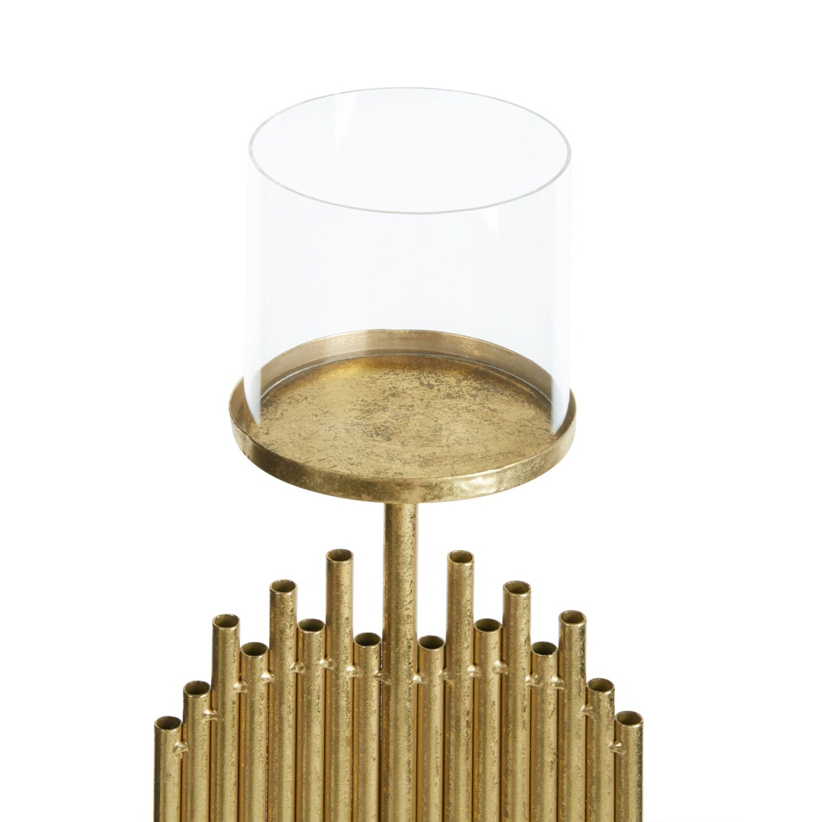 Świecznik metalowy 47 cm złoty NIAS