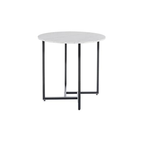 Stół okrągły ALTO II 80x80 biały marmur/czarny